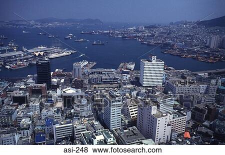 View of Harbour and City Skyline Pusan Korea Asia View Large Photo Image Stock Photo - View of Harbour and City Skyline Pusan Korea Asia. Fotosearch