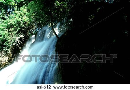 Stock Image - Waterfall Si Nakharin National Park Thailand Asia. Fotosearch