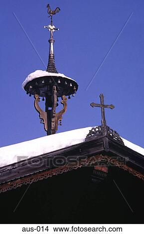 Weather Vane and Cross on Rooftop Tyrol Austria View Large Photo Image Picture - Weather Vane and Cross on Rooftop Tyrol Austria. Fotosearch