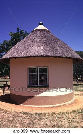 White Circular Thatched Hut South Africa View Large Photo Image Stock Photo - White Circular Thatched Hut South Africa. Fotosearch