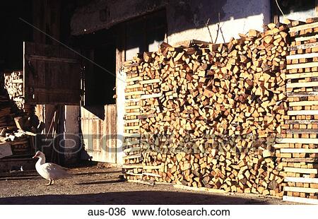 Wood Pile against Barn Austria View Large Photo Image Stock Photograph - Wood Pile against Barn Austria. Fotosearch