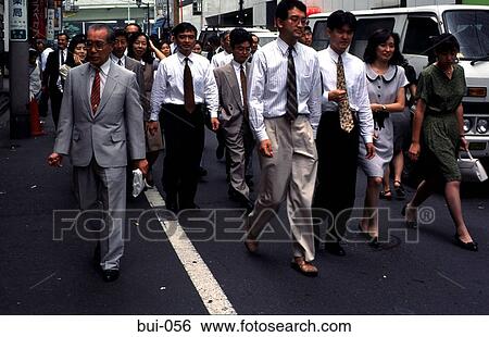 030bi1 Office Workers in Street Tokyo View Large Photo Image Stock Photograph - 030bi1 Office Workers in Street Tokyo. Fotosearch