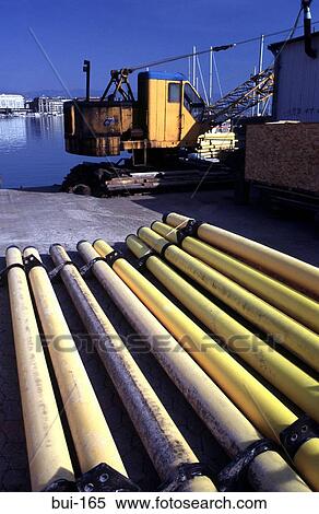 Abstract View of Yellow Pipes and a Crane Geneva View Large Photo Image Stock Photography - Abstract View of Yellow Pipes and a Crane Geneva. Fotosearch