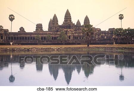 Stock Photography - Angkor Wat Reflected in Moat Cambodia. Fotosearch