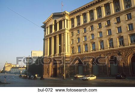 Stock Image - Bank on Tsar Osvoboditel Sofia Bulgaria. Fotosearch