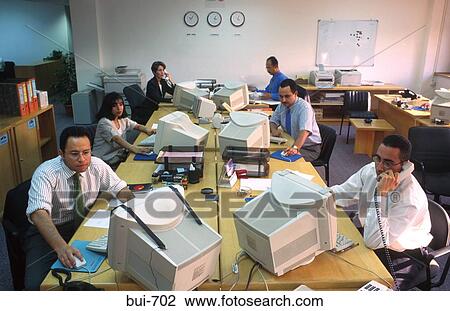 Bank Workers in Open Plan Office UK View Large Photo Image Stock Image - Bank Workers in Open Plan Office UK. Fotosearch