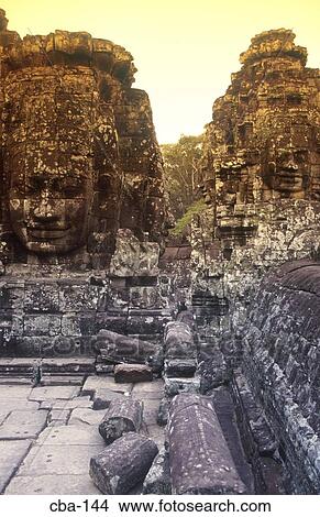 Picture - Bayon Angkor Thom Siem Reap Cambodia. Fotosearch