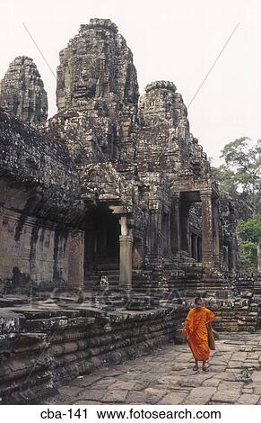 Stock Image - Bayon Angkor Thom Siem Reap Cambodia. Fotosearch