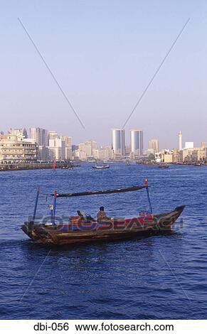 Boat on Dubai Creek Dubai UAE View Large Photo Image Stock Photograph - Boat on Dubai Creek Dubai UAE. Fotosearch