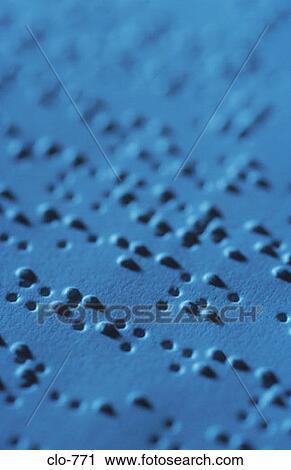 Stock Image - Braille Lit in Blue. Fotosearch