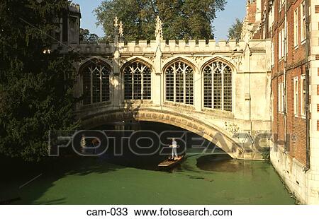 Stock Image - Bridge of Sighs St Johns College Cambridge UK. Fotosearch