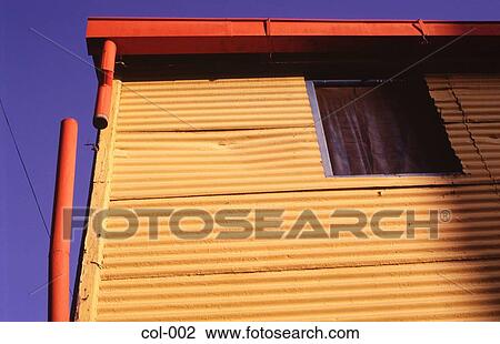 Brightly Painted Tin Shack View Large Photo Image Stock Image - Brightly Painted Tin Shack. Fotosearch