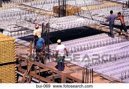 Building Site Workers Laying Foundations View Large Photo Image Stock Photo - Building Site Workers Laying Foundations. Fotosearch