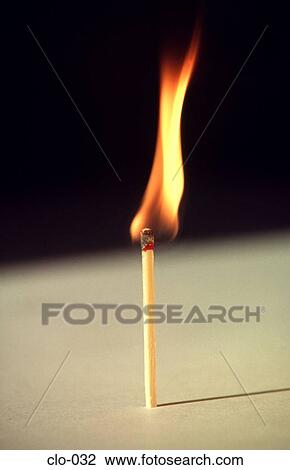 Stock Image - Burning Match on End. Fotosearch