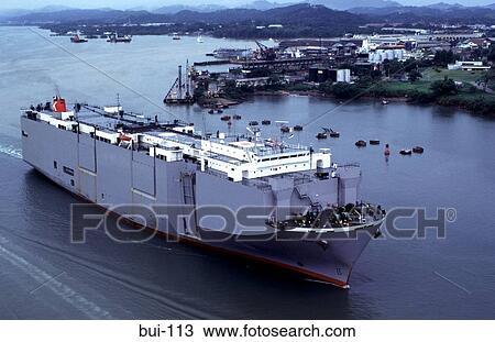 Cargo Ship in the Panama Canal View Large Photo Image Stock Image - Cargo Ship in the Panama Canal. Fotosearch