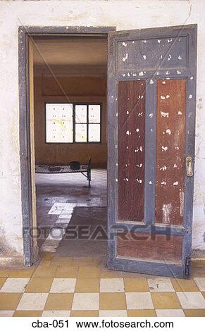 Stock Image - Cell in The Tuol Sleng Museum Phnom Penh Cambodia. Fotosearch