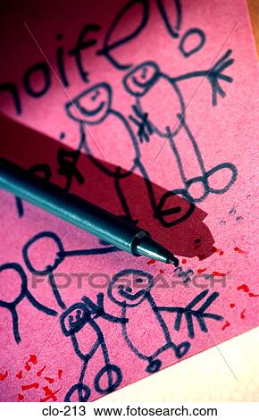 Childs Drawing and Felt Pen View Large Photo Image Stock Image - Childs Drawing and Felt Pen. Fotosearch