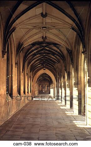 Stock Photo - Cloister New Court St Johns College Cambridge UK. Fotosearch