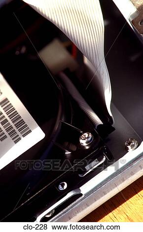 Close Up of Hard Disk and Ribbon Lead in PC View Large Photo Image Stock Photo - Close Up of Hard Disk and Ribbon Lead in PC. Fotosearch