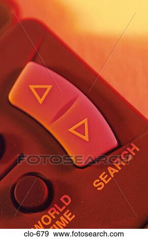 Stock Photo - Close Up of Search Buttons on Radio. Fotosearch