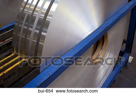 Picture - Close Up of Sheet Metal Roll in Factory. Fotosearch