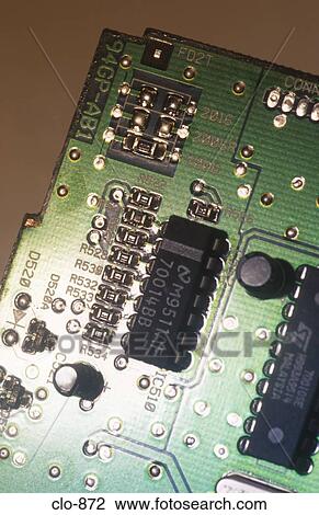 Stock Image - Components on Circuit Board. Fotosearch