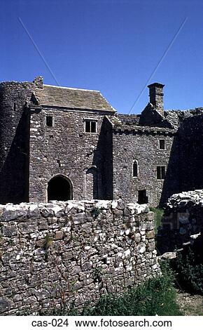 Converted Castle Buildings Oxwich Castle Gower Wales View Large Photo Image Picture - Converted Castle Buildings Oxwich Castle Gower Wales. Fotosearch