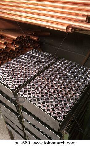 Copper Pipe and Steel Components in Factory View Large Photo Image Stock Photo - Copper Pipe and Steel Components in Factory. Fotosearch