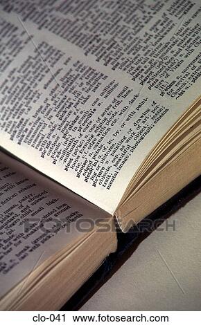 Stock Image - Detail of Open Dictionary. Fotosearch