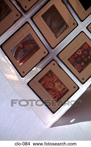 Picture - Detail of Slides in a Clear Plastic Sleeve. Fotosearch