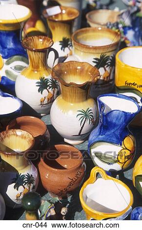 Picture - Display of Vases Fuerteventura Canary Islands. Fotosearch