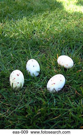Stock Photo - Easter Eggs on Grass. Fotosearch