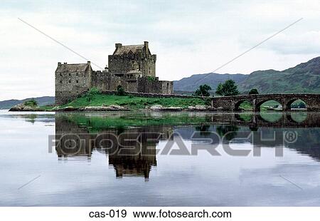 Stock Photo - Eileen Castle on Island in Loch Scotland UK. Fotosearch