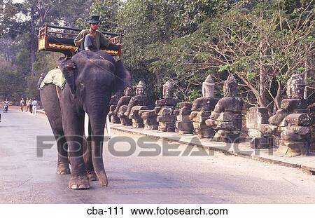 Elephant and Angkor Thom Cambodia View Large Photo Image Stock Image - Elephant and Angkor Thom Cambodia. Fotosearch