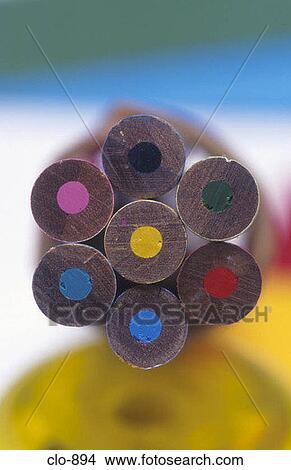 End View of Coloured Pencils View Large Photo Image Picture - End View of Coloured Pencils. Fotosearch