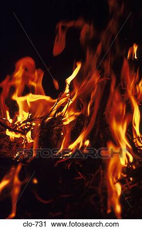 Stock Image - Flames against Black Background. Fotosearch