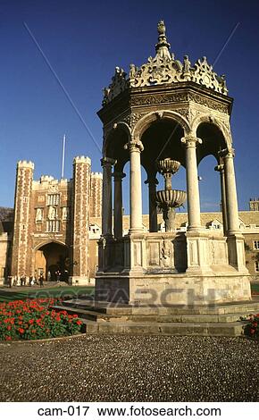 Fountain and Quad Trinity College Cambridge UK View Large Photo Image Stock Photo - Fountain and Quad Trinity College Cambridge UK. Fotosearch
