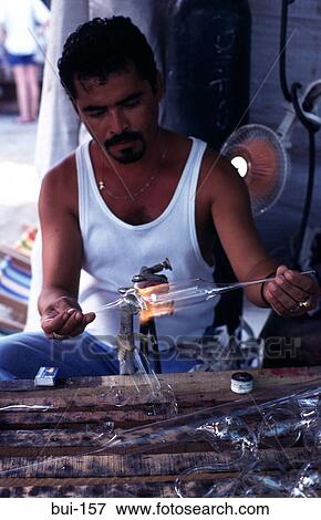 Glass Blower Modelling Wine glass in Colombia View Large Photo Image Stock Photo - Glass Blower Modelling Wine glass in Colombia. Fotosearch