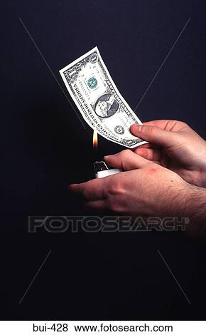 Hand Igniting US Banknote View Large Photo Image Stock Photo - Hand Igniting US Banknote. Fotosearch