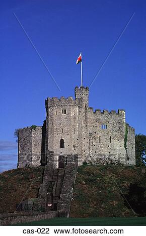 Stock Image - Keep on Motte The Citadel Cardiff Castle Wales UK. Fotosearch