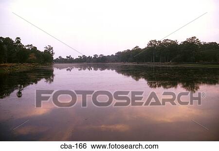 Lake at Angkor Wat Cambodia View Large Photo Image Stock Photograph - Lake at Angkor Wat Cambodia. Fotosearch