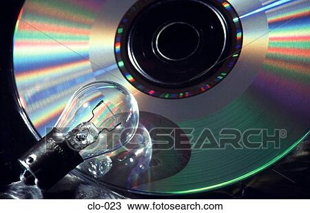 Light Bulb against CD with coloured Refraction View Large Photo Image Stock Image - Light Bulb against CD with coloured Refraction. Fotosearch