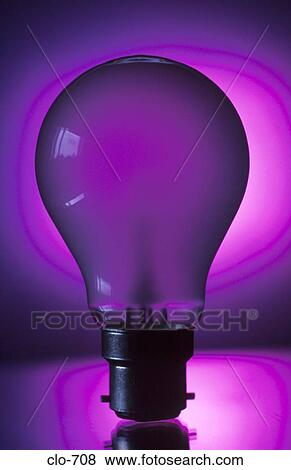 Stock Photo - Light Bulb against Purple Background. Fotosearch