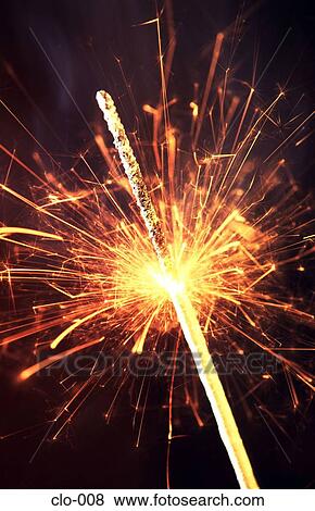 Stock Photo - Lit Sparkler. Fotosearch
