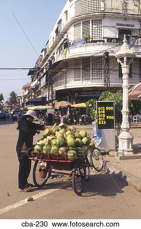 Man with Fruit Cart Phnom Penh Cambodia View Large Photo Image Stock Image - Man with Fruit Cart Phnom Penh Cambodia. Fotosearch