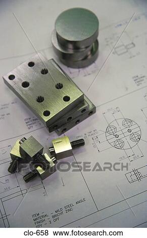 Metal Components on Plans View Large Photo Image Stock Photo - Metal Components on Plans. Fotosearch