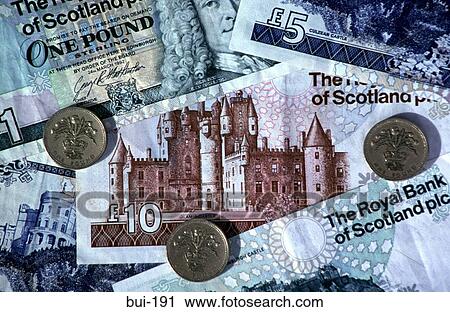 Stock Image - Money Currency Scottish Pounds. Fotosearch