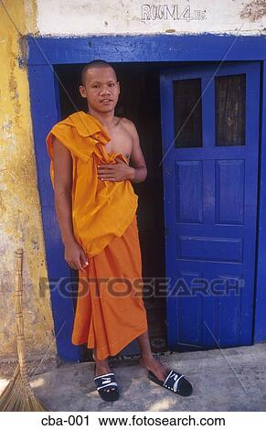 Monk in Traditional Saffron Robes Cambodia View Large Photo Image Stock Image - Monk in Traditional Saffron Robes Cambodia. Fotosearch
