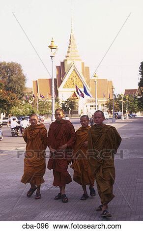 Monks in Saffron Robes Phnom Penh Cambodia View Large Photo Image Stock Photograph - Monks in Saffron Robes Phnom Penh Cambodia. Fotosearch