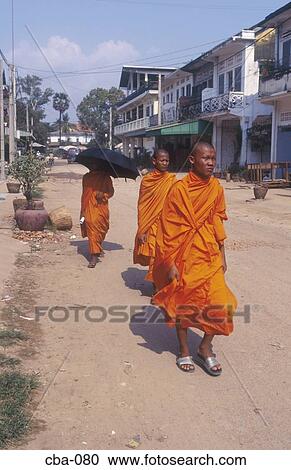 Monks in Saffron Robes Siem Reap Cambodia View Large Photo Image Stock Image - Monks in Saffron Robes Siem Reap Cambodia. Fotosearch